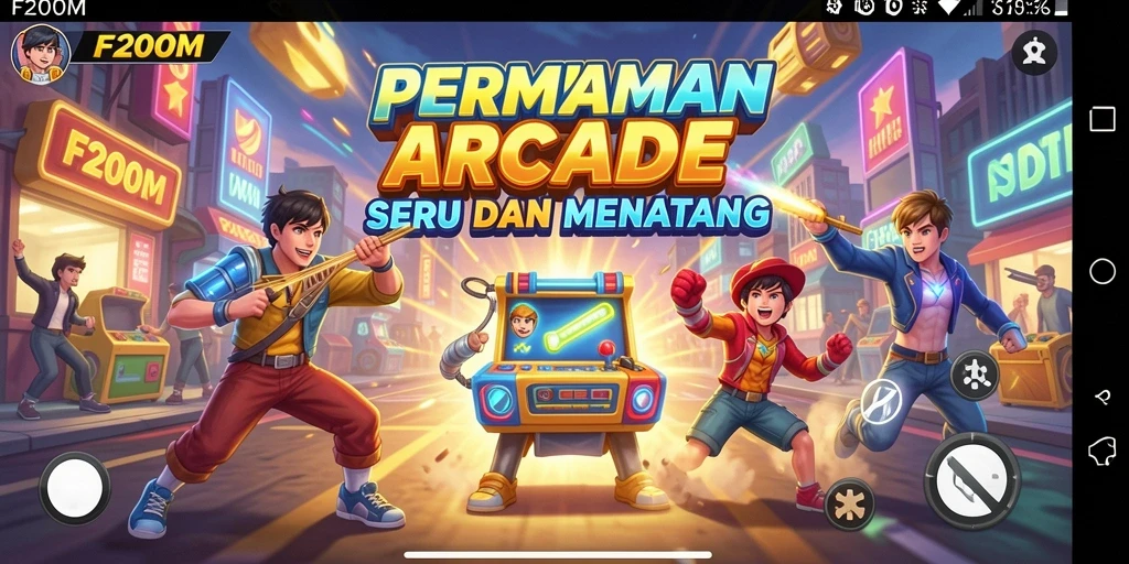 Tampilan gameplay F200M yang seru dan menantang.