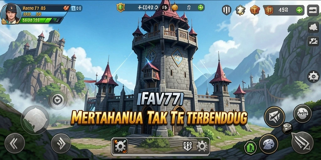 Tangkapan layar FAV77 menunjukkan aksi menaklukkan musuh dalam style Tower Defense.