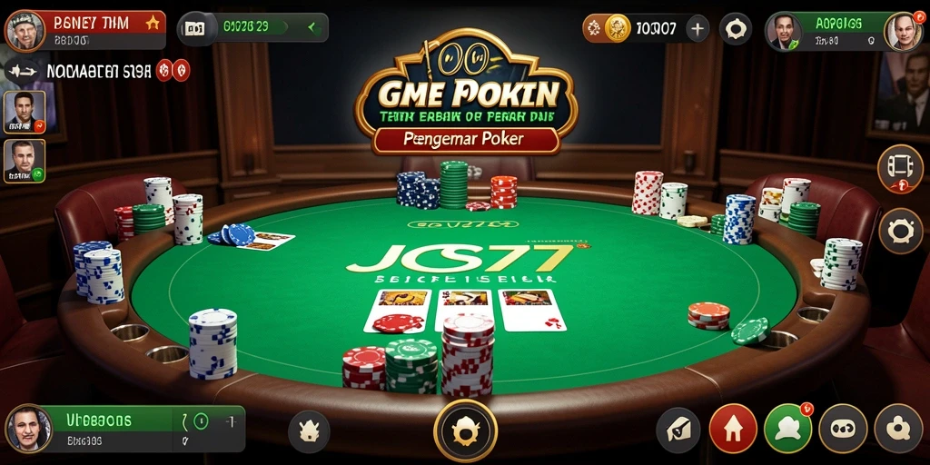 Tampilan utama gameplay Poker JOS77 dengan pemain aktif.