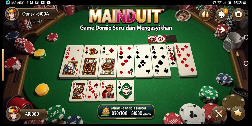 Tampilan gameplay seru dalam MAINDUIT untuk domino.